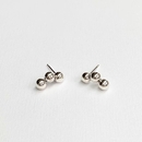 Triple Orb Stud Earrings Silver
