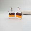 Perspex Wood Earrings Square Yellow