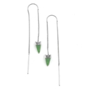 Pounamu Tiny Point Chain Earrings