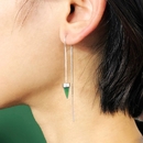 Pounamu Tiny Point Chain Earrings