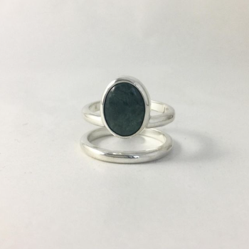 Pounamu Cage Ring Silver