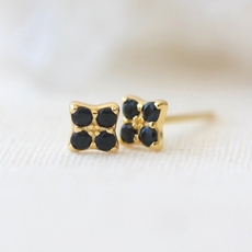 Clover Studs Gold Plate-jewellery-The Vault