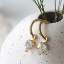 Labradorite Cornflower Hoops Gold Plate