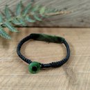 Darren Hill Pounamu Bracelet Black Cord