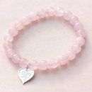 Rose Quartz Silver Love Bracelet