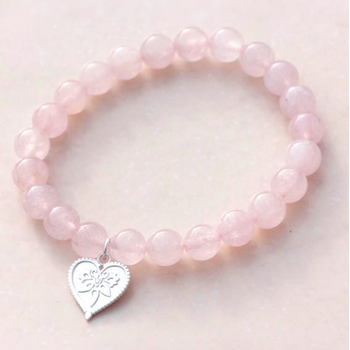 Rose Quartz Silver Love Bracelet