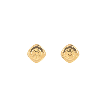 Marigold Studs Gold Plate