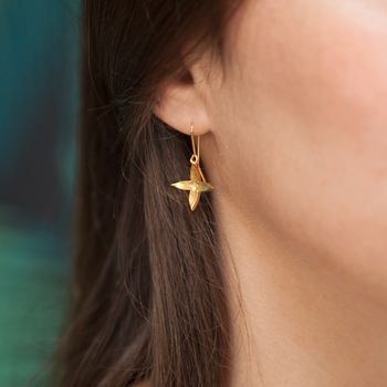 Jasmine Hook Earrings 22ct Gold Plate