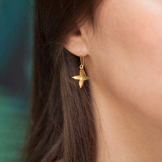 Jasmine Hook Earrings 22ct Gold Plate