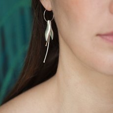 Fuchsia Hoop Earrings 9ct Gold Stalks-jewellery-The Vault