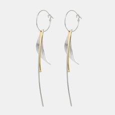 Koromiko Hoop Earrings 9ct Gold Stalks-jewellery-The Vault