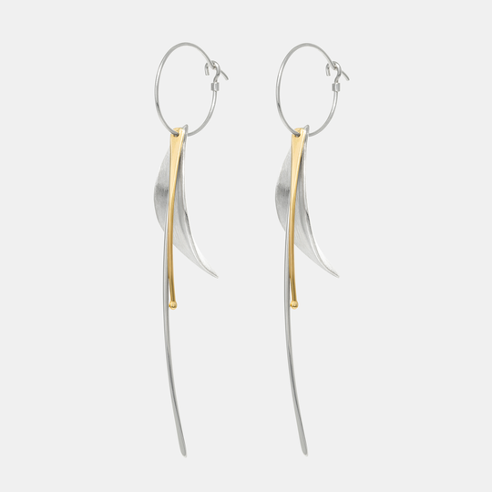 Koromiko Hoop Earrings 9ct Gold Stalks