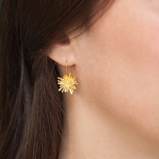 Mt Cook Lily Hook Earrings 22ct GP-jewellery-The Vault