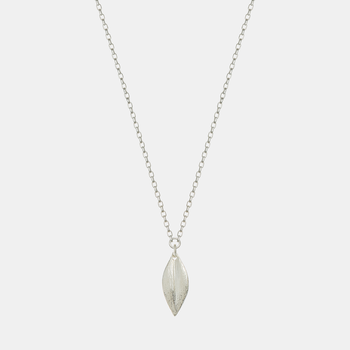 Simple Leaf Chain Necklace Silver