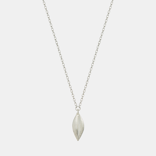 Simple Leaf Chain Necklace Silver