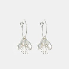 Rengarenga Hoop Earrings Short Silver-jewellery-The Vault