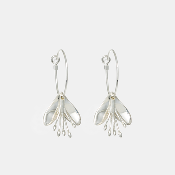 Rengarenga Hoop Earrings Short Silver