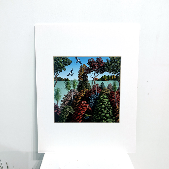 Matted Print Morning Glory