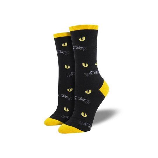 Woman's Socks Eyeing You Black