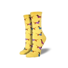 Women's Socks Haute Dogs Yellow-artists-and-brands-The Vault