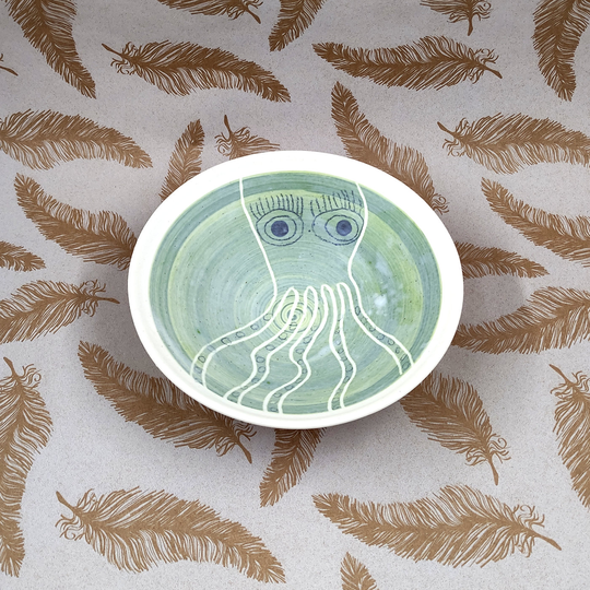 Large Octopus Bowl Green