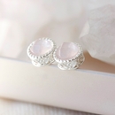 Rose Quartz Filligree Studs Silver