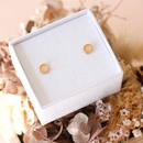 Rose Quartz Filligree Studs Gold Plate