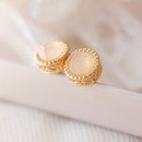 Rose Quartz Filligree Studs Gold Plate