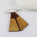 Short Drop Triangle Earrings Gold Foil