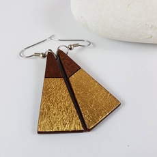 Short Drop Triangle Earrings Gold Foil-jewellery-The Vault