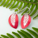 Alum Ladder Fern Earrings Red