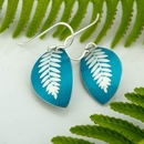 Alum Ladder Fern Earrings Turquoise