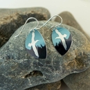 Alum Flying Gannet Earrings Blue