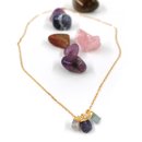 Gold Raw Stone Trio Necklace Reverse