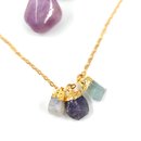 Gold Raw Stone Trio Necklace Reverse