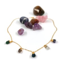 Gold Raw Stone 5 Necklace Nature-jewellery-The Vault