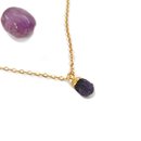 Gold Mini Raw Stone Pendant Tanzanite