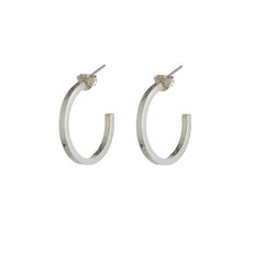 Hoop Stud Earrings Small Silver-jewellery-The Vault