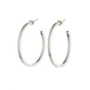 Hoop Stud Earrings Large Silver