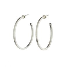 Hoop Stud Earrings Large Silver-jewellery-The Vault