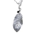 Puka Silver Leaf & Garnet Necklace