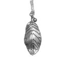 Puka Silver Leaf & Garnet Necklace