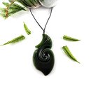 Pounamu Pendant Large Hei Matau Piwakawaka