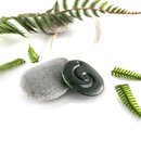 Pounamu Pendant Disc w Koru Detail