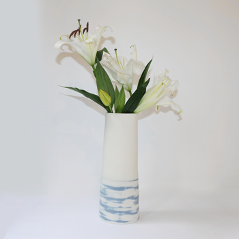 Large Vase Denim Shibori
