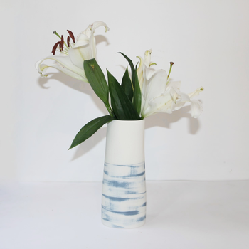 Medium Vase Denim Shibori