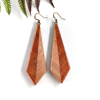 Wooden Earrings Two Tone Woods Medium