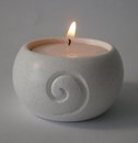 White Marble Small Tea Light Koru