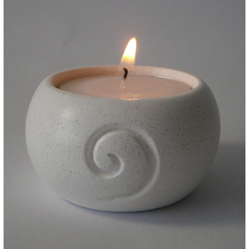 White Marble Small Tea Light Koru