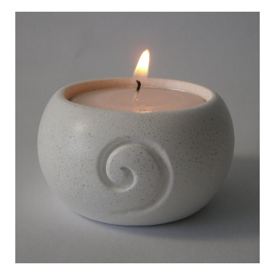 White Marble Small Tea Light Koru